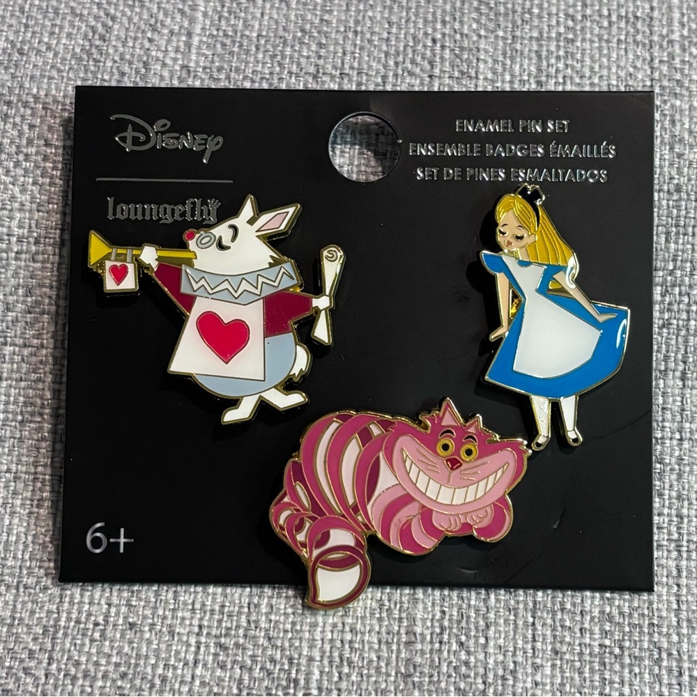 Loungefly Disney Alice in Wonderland Character Enamel Pin Set